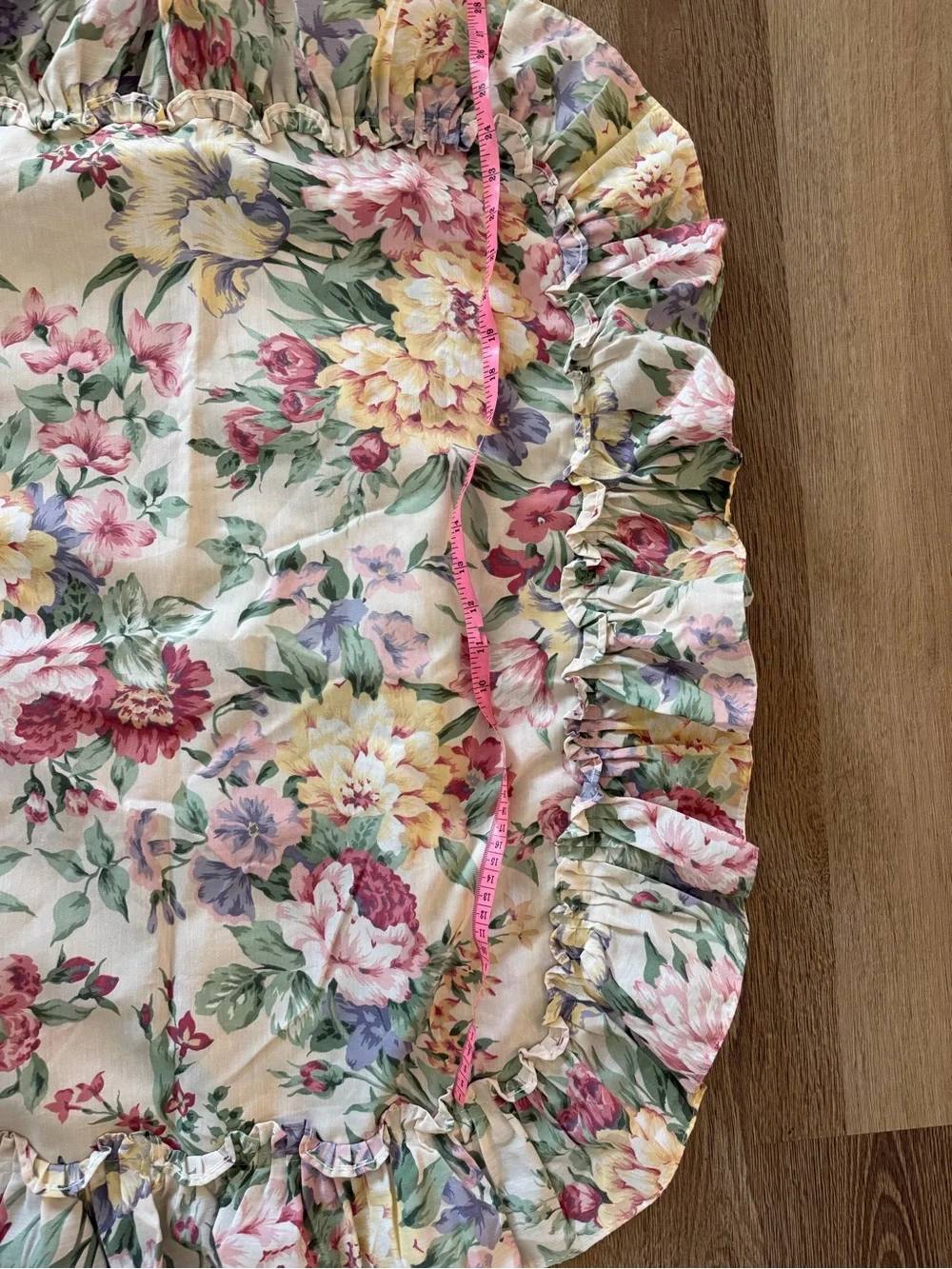 Vintage Pillow cases set of 2 Ruffle floral Cottagecore Pillow Cases